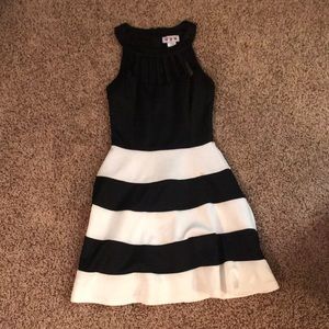 Caged neck mini dress